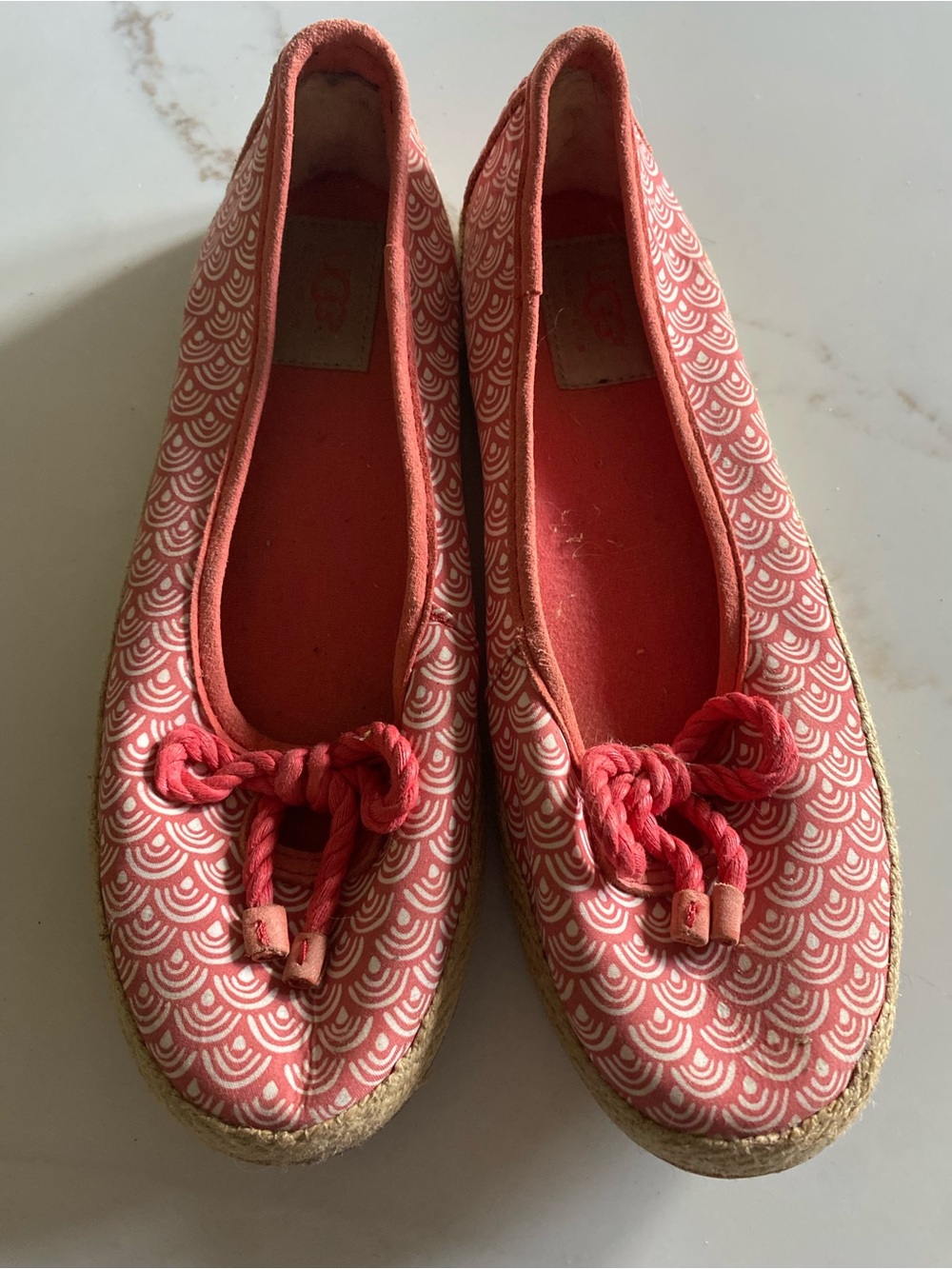UGG coral  Patterned Ballet Espadrilles size 6